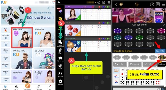 Chia sẻ cách chơi tài xỉu online luôn thắng tại Ku casino Hướng dẫn cách vào bàn tài xỉu Kubet