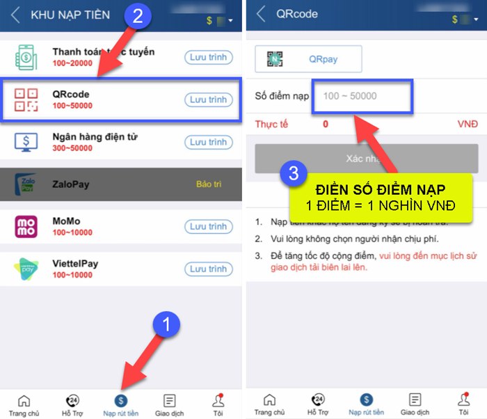 Nạp tiền Ku casino Nạp tiền Ku casino qua mã QR ngân hàng
