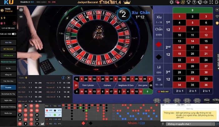 Roulette Ku casino - Chơi cược Live casino siêu hấp dẫn Thông tin về cơ bản trò chơi Roulette Ku casino