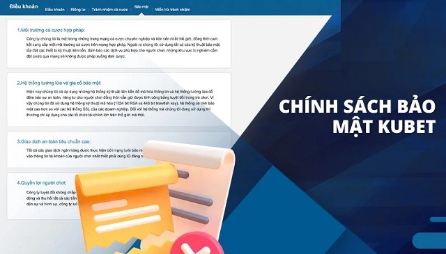 Cập nhật chính sách bảo mật mới nhất tại nhà cái Ku casino Tìm hiểu về chính sách bảo mật tại KU CASINO